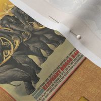 Vintage Circus Elephant Posters on Beige