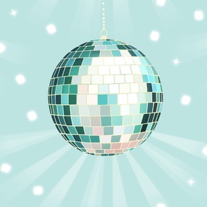 Disco Mirror Ball (XL), pastel aqua - Party Lights