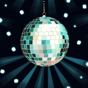 Disco Mirror Ball (XL), dark turquoise - Party Lights