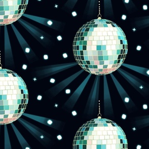 Disco Mirror Ball (M), dark turquoise - Party Lights