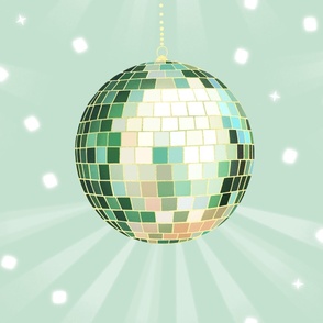 Disco Mirror Ball (XL), pastel green - Party Lights