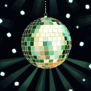 Disco Mirror Ball (XL), dark green - Party Lights