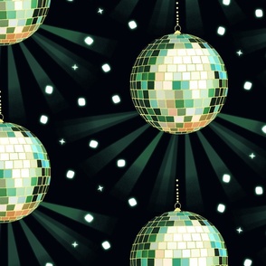 Disco Mirror Ball (M), dark green - Party Lights