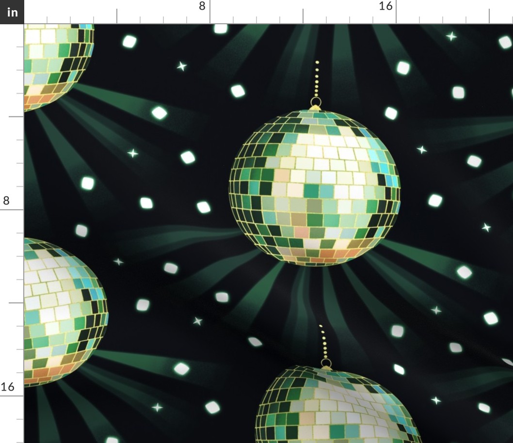 Disco Mirror Ball (M), dark green - Party Lights