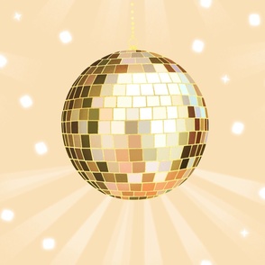 Disco Mirror Ball (XL), pastel yellow - Party Lights