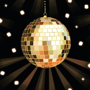 Disco Mirror Ball (XL), dark gold - Party Lights