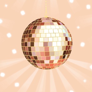Disco Mirror Ball (XL), pastel peach - Party Lights