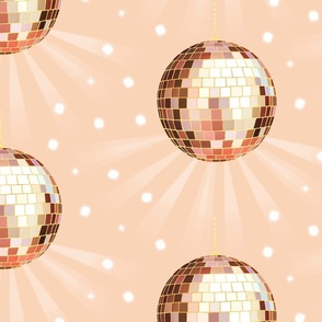 Disco Mirror Ball (M), pastel peach - Party Lights