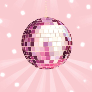 Disco Mirror Ball (XL), pastel pink - Party Lights