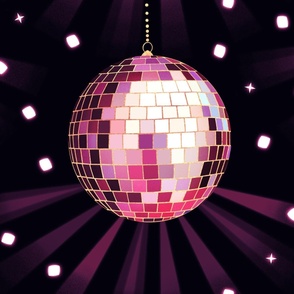 Disco Mirror Ball (XL), dark magenta - Party Lights