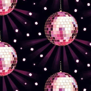 Disco Mirror Ball (M), dark magenta - Party Lights