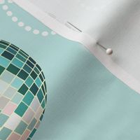 Disco Mirror Ball Garland Loops (M), pastel aqua