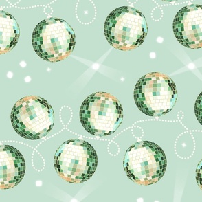 Disco Mirror Ball Garland Loops (M), pastel green