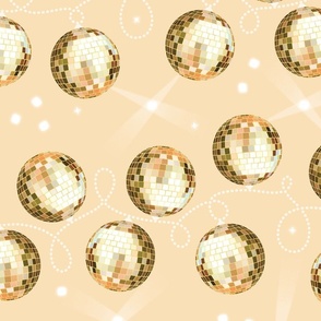 Disco Mirror Ball Garland Loops (M), pastel yellow