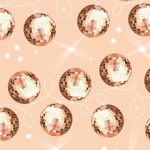 Disco Mirror Ball Garland Loops (M), pastel peach