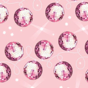 Disco Mirror Ball Garland Loops (M), pastel pink