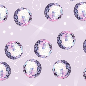 Disco Mirror Ball Garland Loops (M), pastel lilac