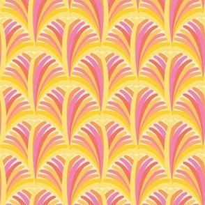Bright Sunrise Fans: Cheerful Abstract Pattern for Home & Fashion
