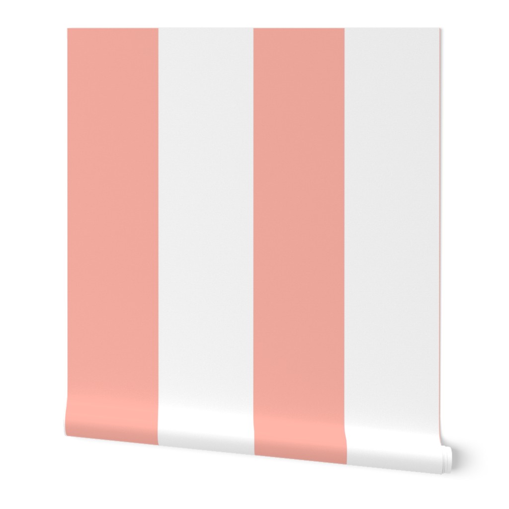 (L) Awning Stripes/Circus Stripes Beach Vibes Peach Pink and White