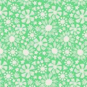 bone floral on green