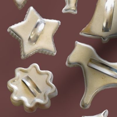 Large Scale Metal Cookie Cutters on Chocolate Brown