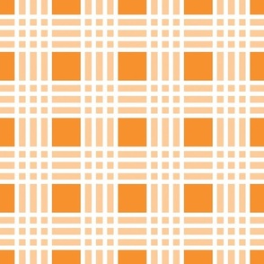 plaid orange and white windowpane