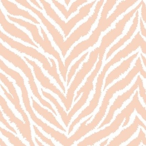 FS Apricot and White Exotic Furry Zebra Animal Print
