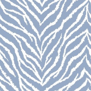 FS Blue Gray and White Exotic Furry Zebra Animal Print