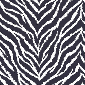 FS Charcoal and White Exotic Furry Zebra Animal Print