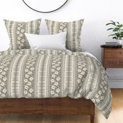 Beach Island Block Print 2 - Taupe Khaki Ivory