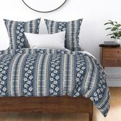 Beach Island Block Print 2 - Navy Ivory