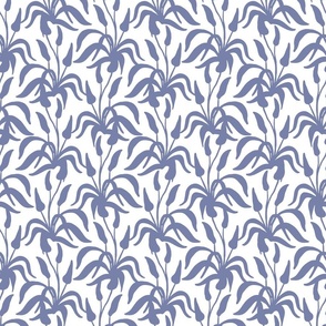 SMALL TRADITIONAL HAND DRAWN DESERT FLOWER BOTANICAL TWO COLOUR-DENIM BLUE AND WHITE