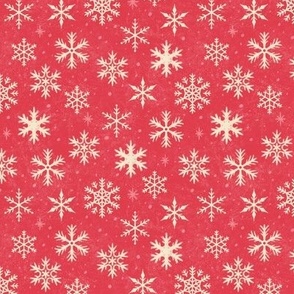 (Small Scale) Snowflakes on Christmas Pink Chalkboard | Winter Christmas Snowing Textured
