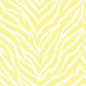 FS Creamy Yellow and White Exotic Furry Zebra Animal Print