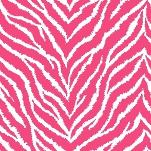 FS Dark Pink and White Exotic Furry Zebra Animal Print