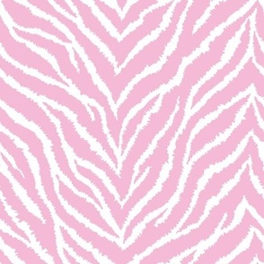 FS Light Pink and White Exotic Furry Zebra Animal Print