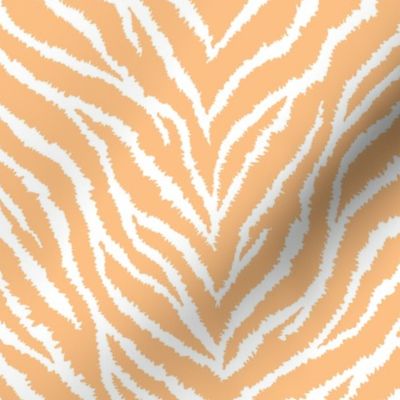 FS Peach and White Exotic Furry Zebra Animal Print