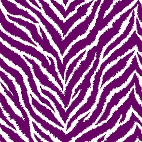 FS Purple and White Exotic Furry Zebra Animal Print