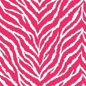 FS Raspberry Pink and White Exotic Furry Zebra Animal Print