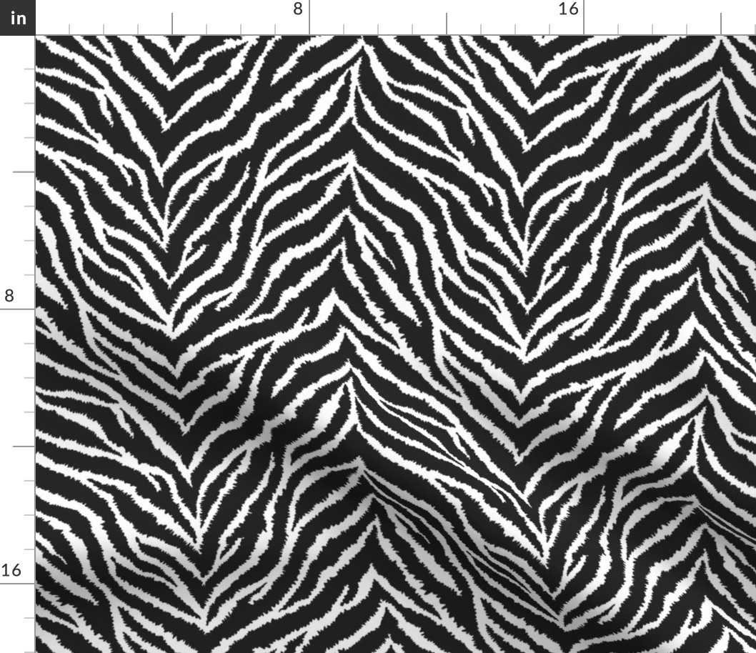 FS Raven Black and White Exotic Furry Zebra Animal Print