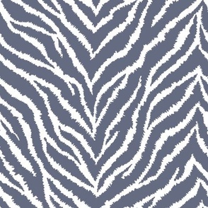 FS Slate Gray and White Exotic Furry Zebra Animal Print