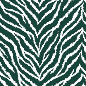 FS Spartan Green and White Exotic Furry Zebra Animal Print