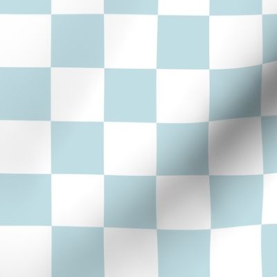 (S) Check Pastel Blue and White - 1 1/2 inch square - Checkerboard Square - Duotone