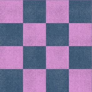 Denim Checkerboard - Large  Lavender Pink Checks