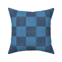 Denim Checkerboard - Large Blue Checks