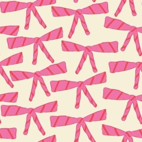 stripe BOWS pink and red