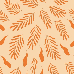 Bed of leaves - peach orange