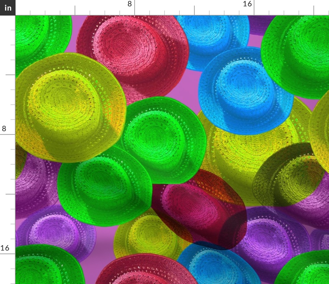 Colorful Hats Purple Background - Large Scale