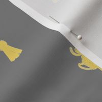 Horse Show Ribbons in Yellow and Grey