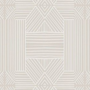 (M) Geometric Thin Lines Stripes (s) - Non-directional Mud-cloth - Light Beige on Pebble Beige
